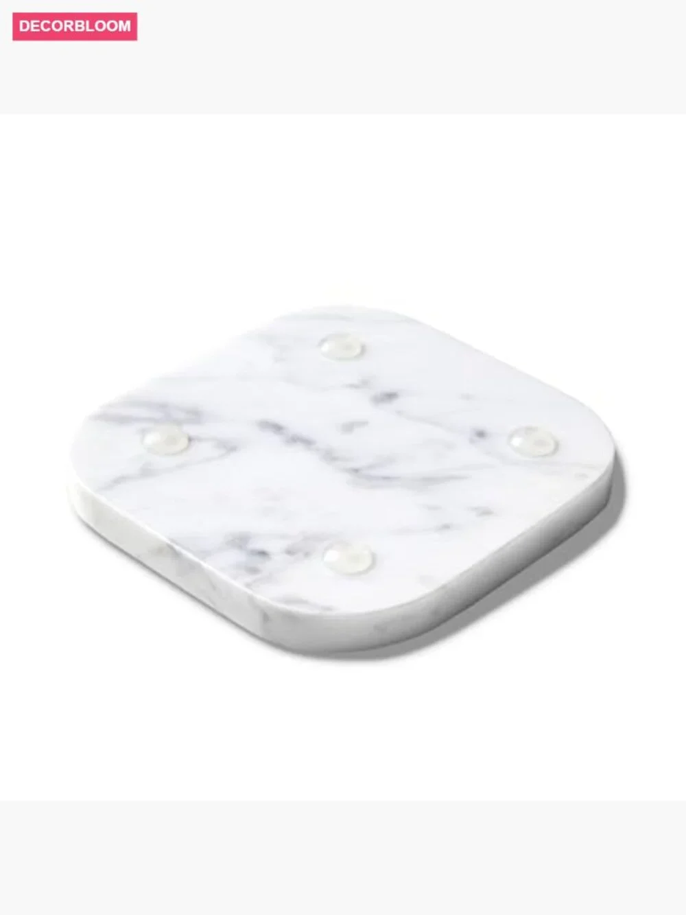 Set of 4 Square Marble Coasters for Drinks Coffee - Natural Stone Bar Coasters